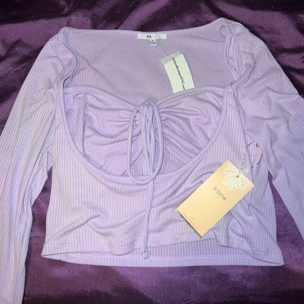 Light purple crop top from Mystique Boutique